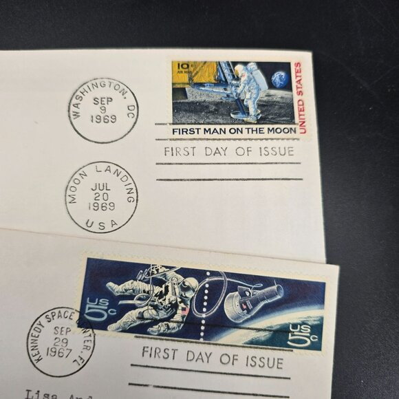 Moon Landing First Day Of Issue Envelopes With Stamps & Postmarks 67 69 LI3037 - Picture 2 of 5